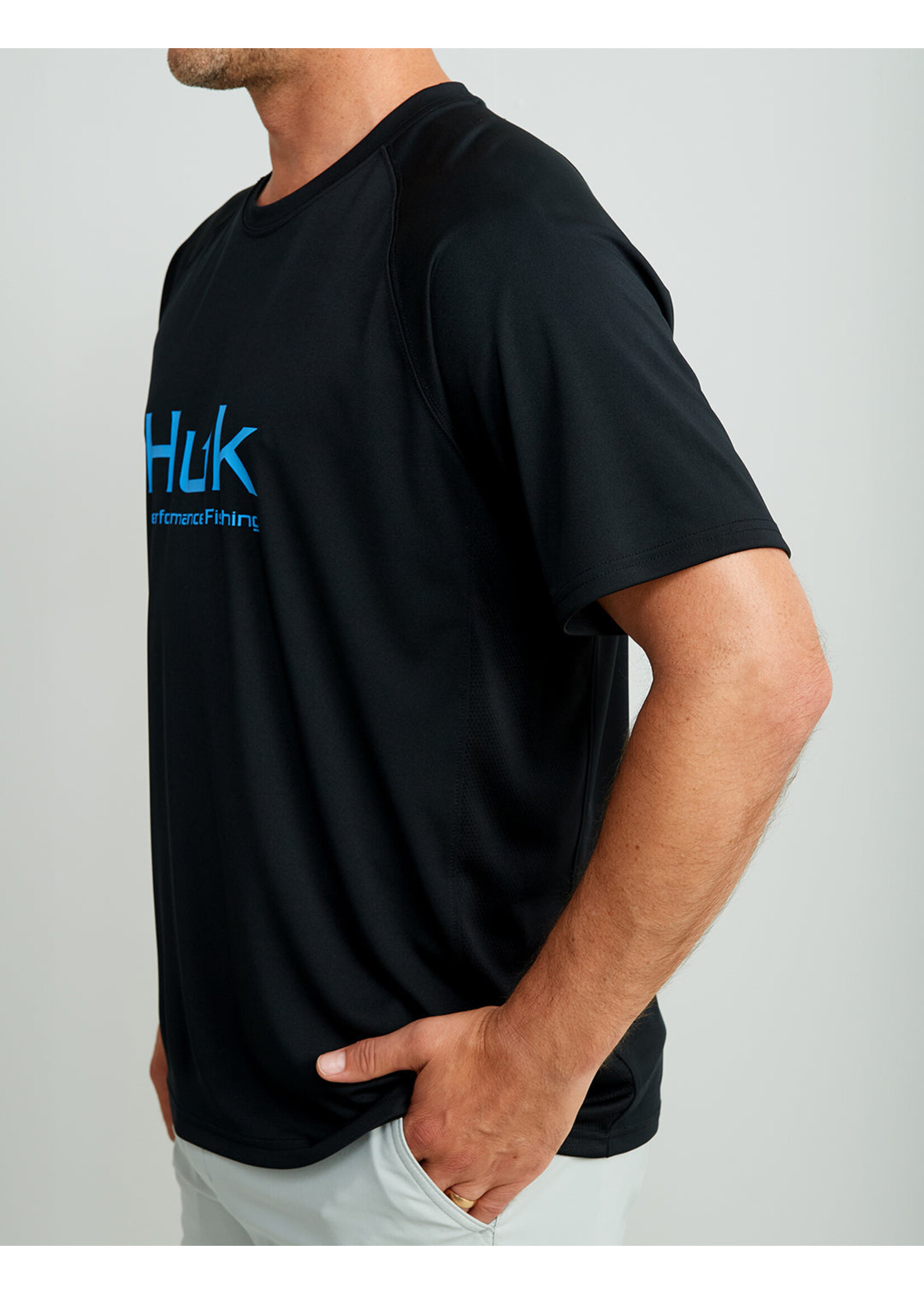 Huk HUK Vented Pursuit Crew Performance -Summer Green Heather