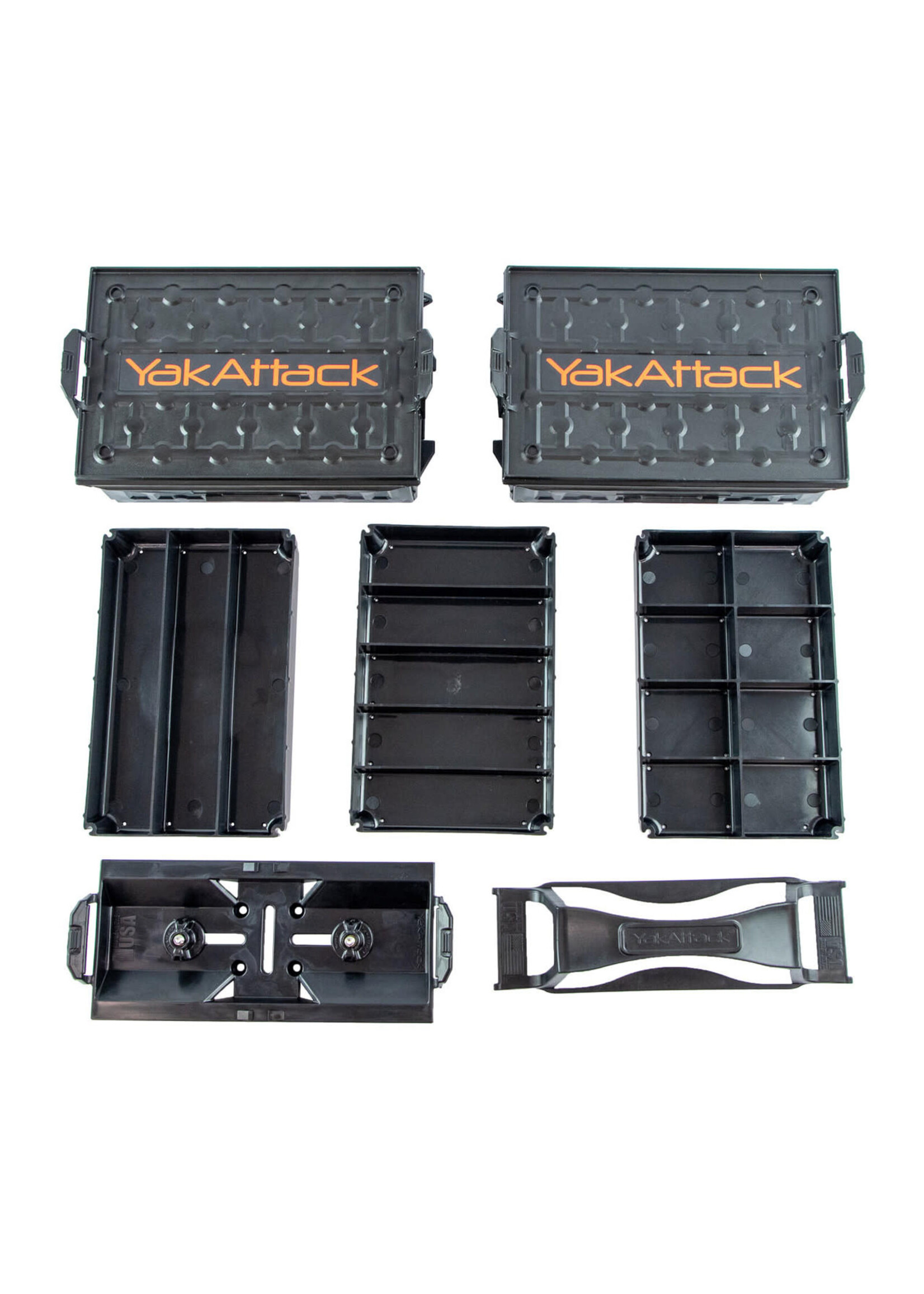 YakAttack LLC Fully Loaded TracPak Combo Kit, Two Boxes, Track Mount, Handle, and 3 Trays