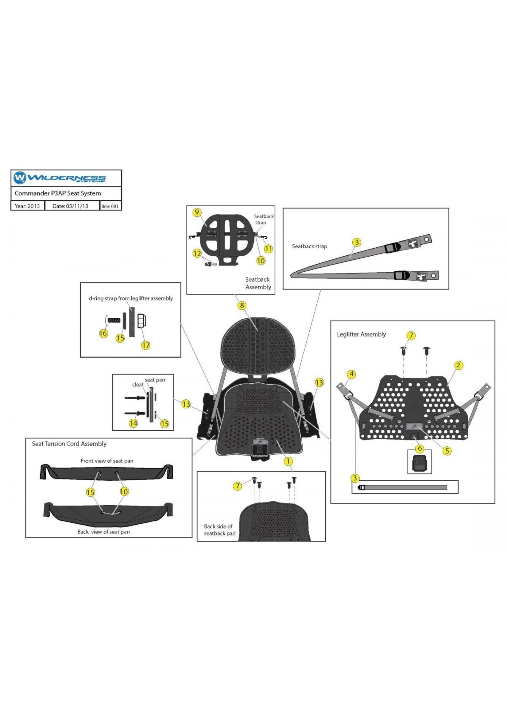 Wilderness Systems P3AP Straps w/ D's 2pk