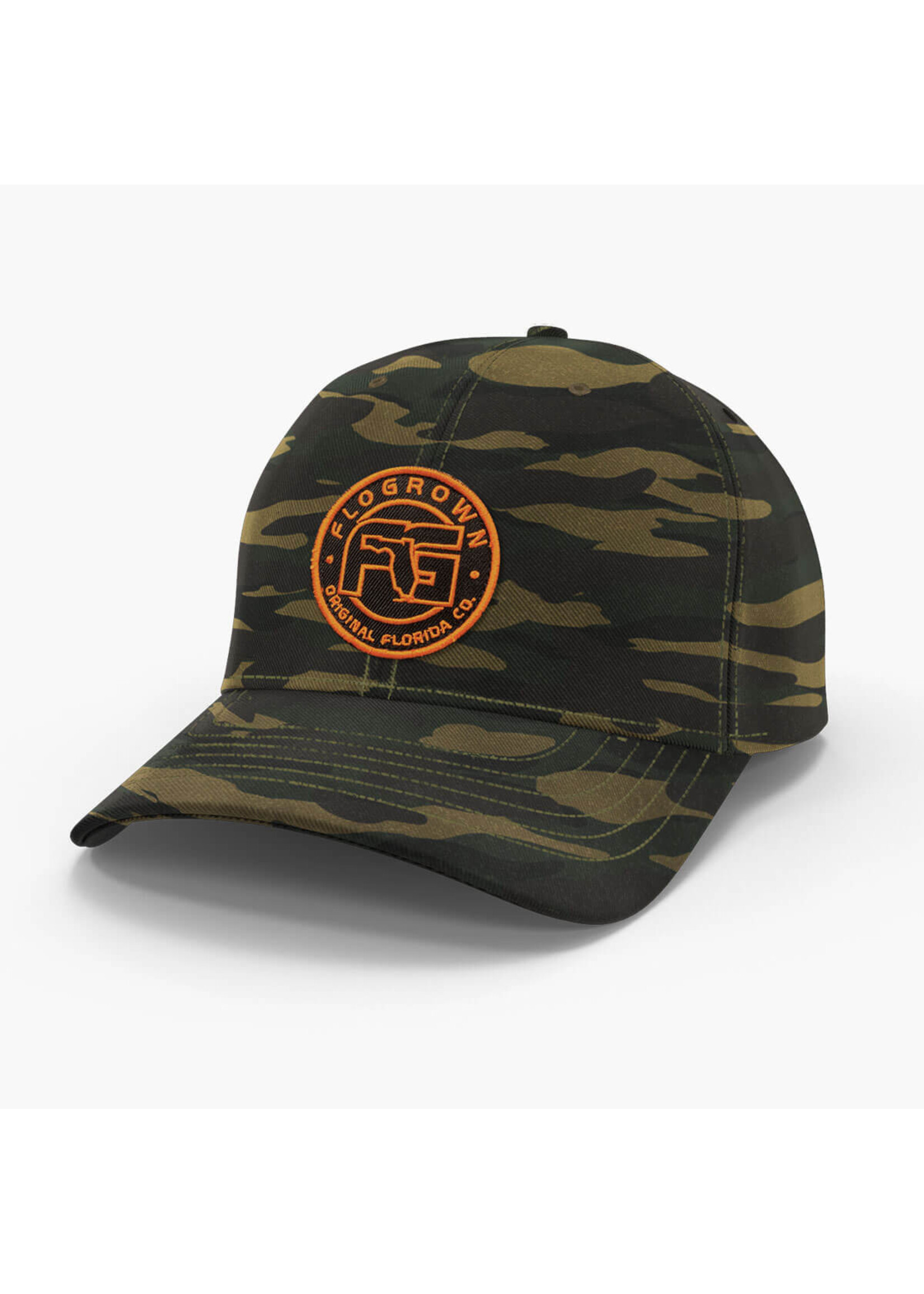 Flogrown Flogrown Hat Hunter Orange Logo AOP Camo Hat