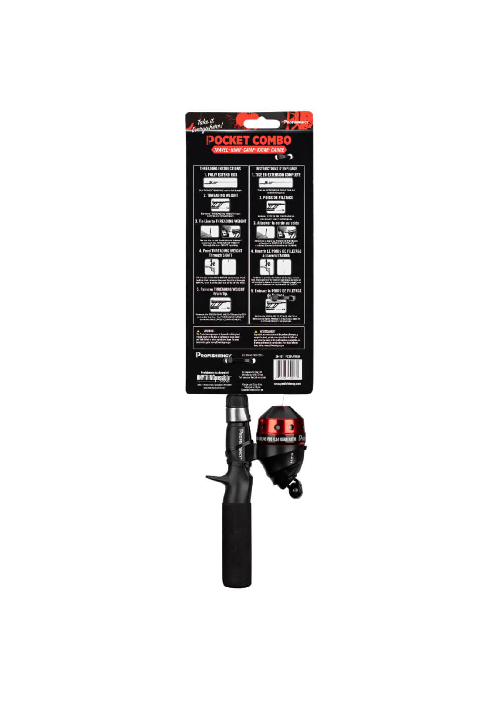 ProFishiency PCSPLATRED Pocket SpinCast Red Splat