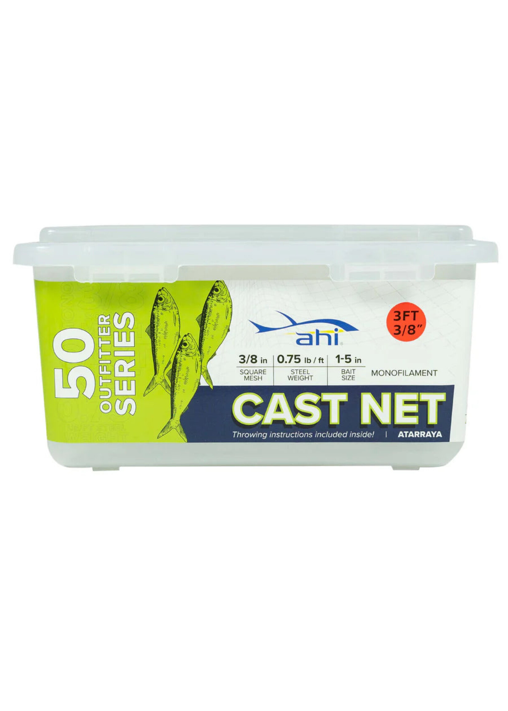 Ahi CN-56 50 Outfitter series Cast Net 6' 3/8" Mesh