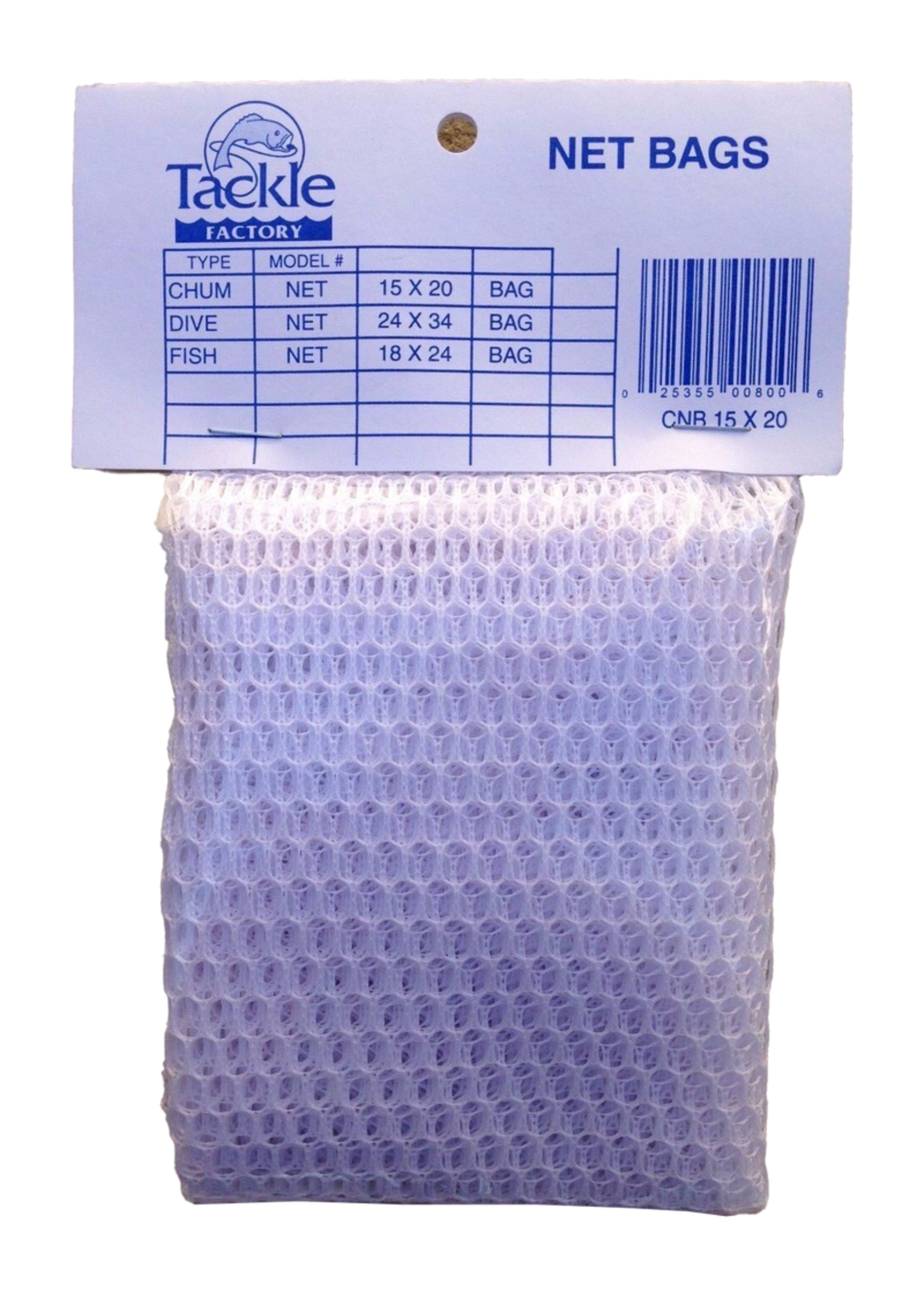 Tackle Factory CNB-CHUM Net Bag 15x20 White 1/4" Mesh