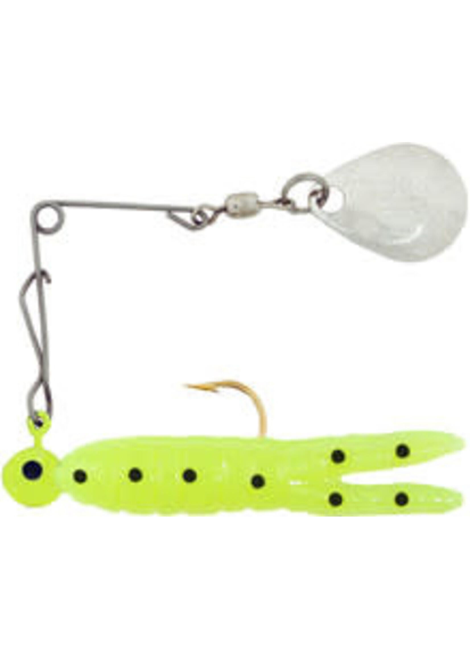 H&H H&H CS-12N Cajun Spin, 1/16 oz Chartreuse/Black Dot, Nickel