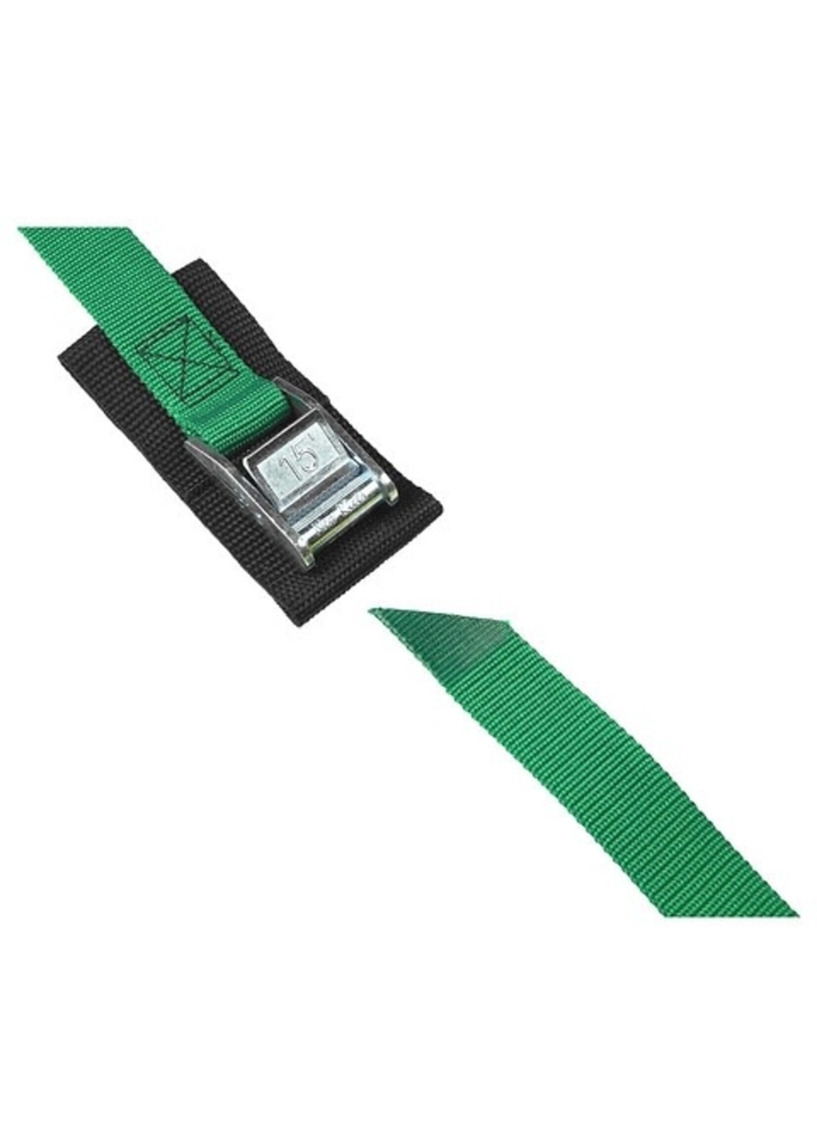 15' Green Strap  w/ 1" Cam Buckle w/ Pad