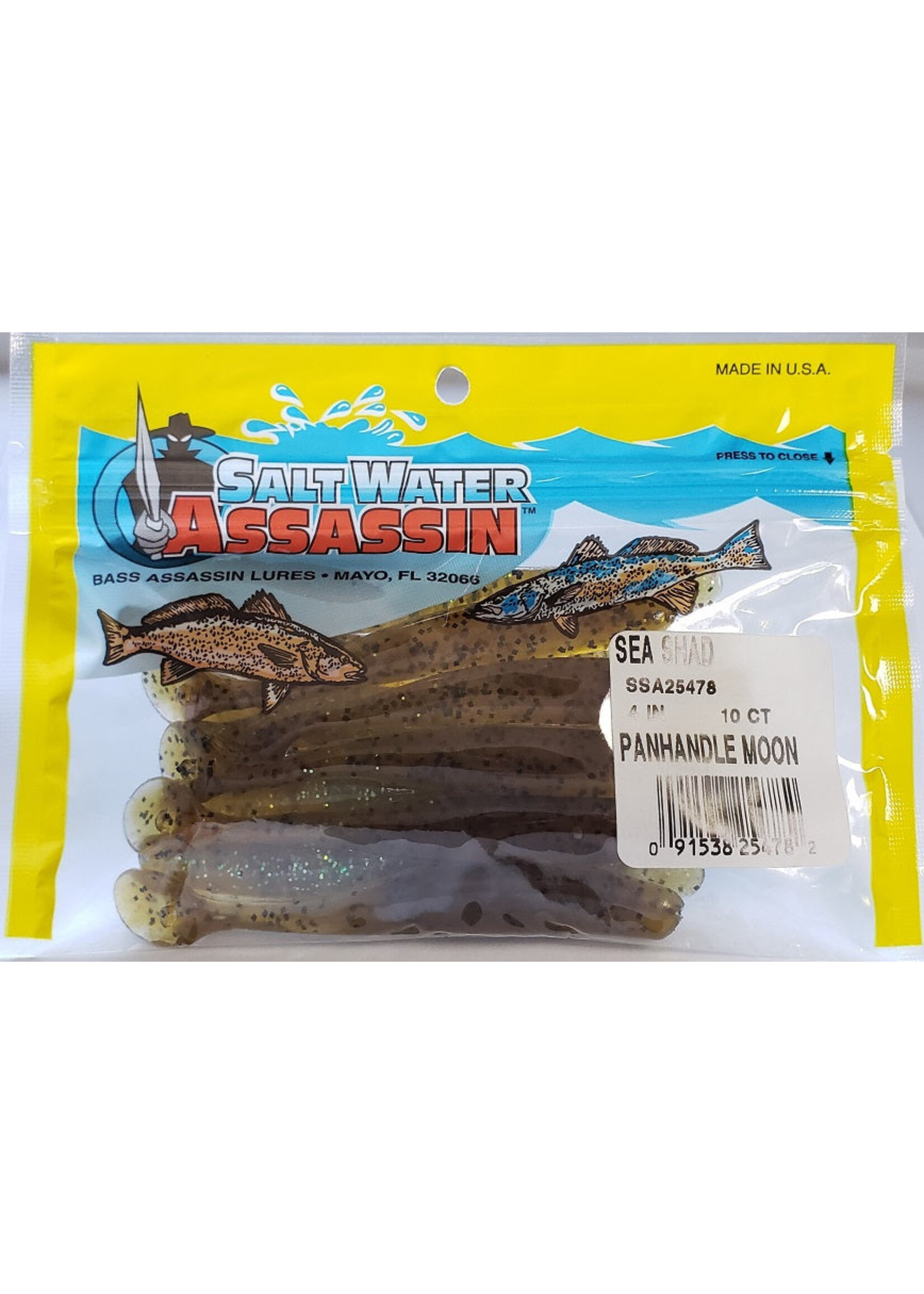 Bass Assassin Bass Assassin Sea Shad 4" PanHandle Moon 10pack