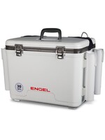 Engel Engel Live Bait 30Qt w/ 4  Rod Holders - White