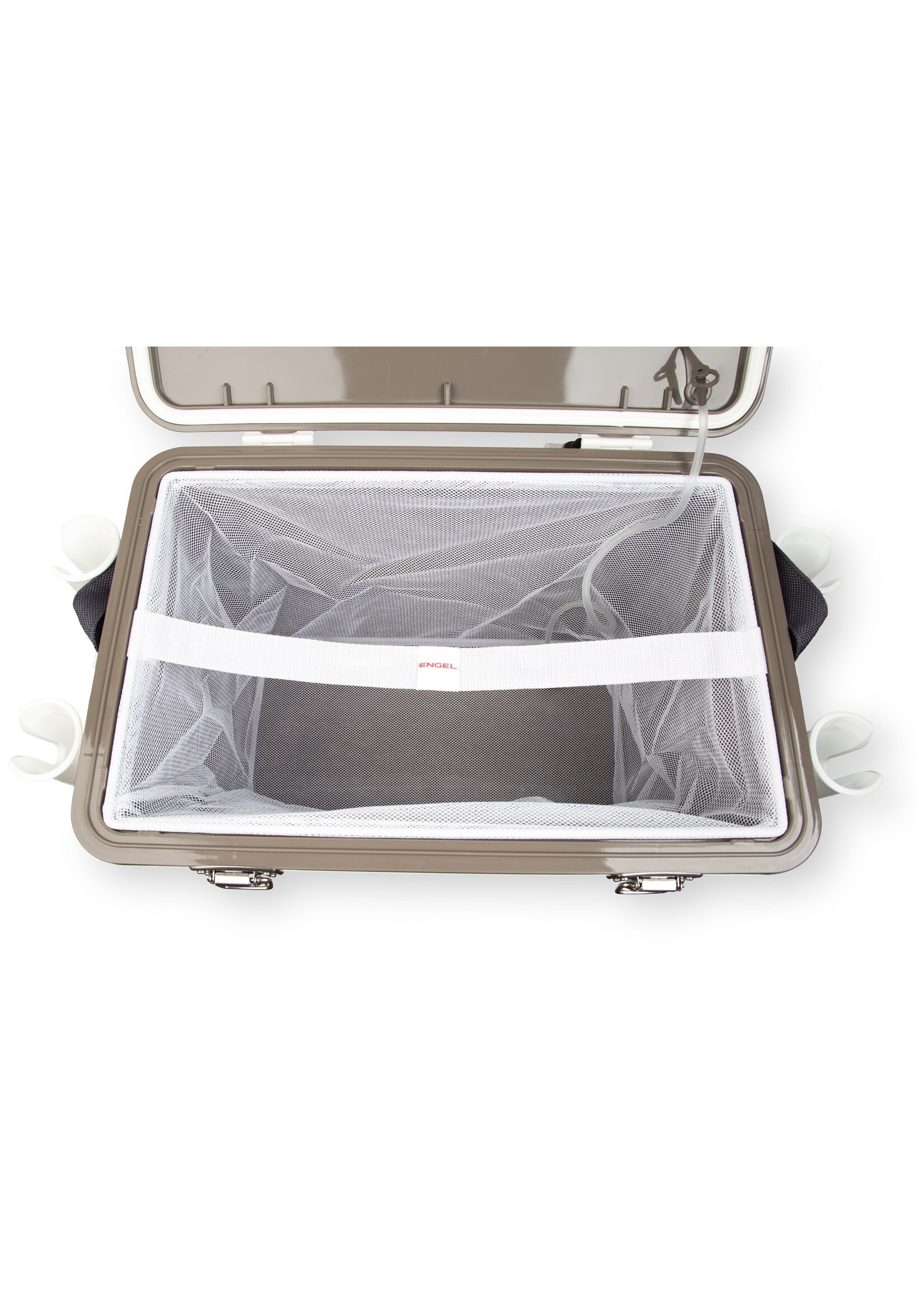Engel Engel Live Bait 30Qt w/ 4  Rod Holders - White