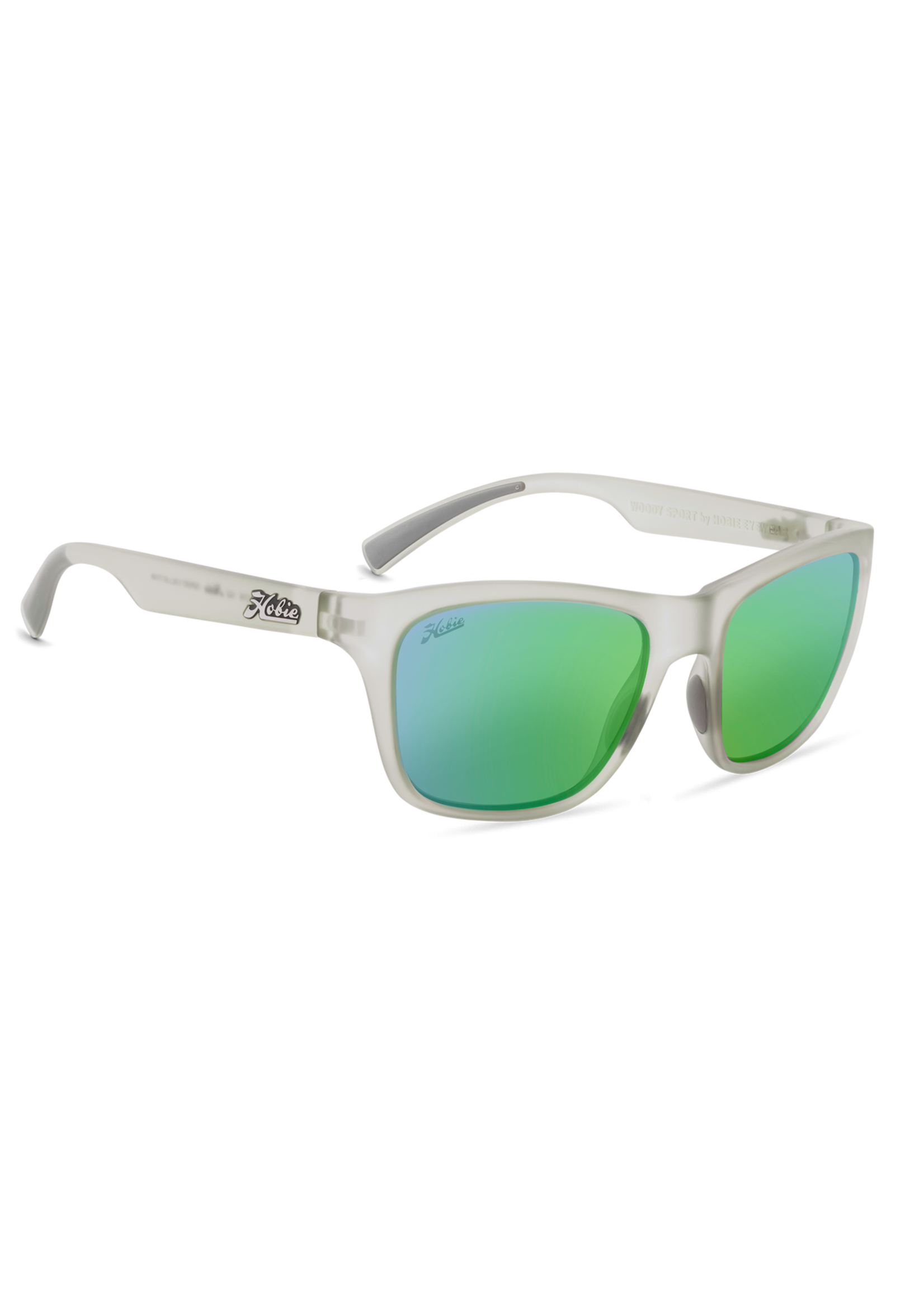 Hobie Eyewear WOODY SPORT SHINY BLACK / GREY W/ COBALT MIRROR POLARIZED LENS