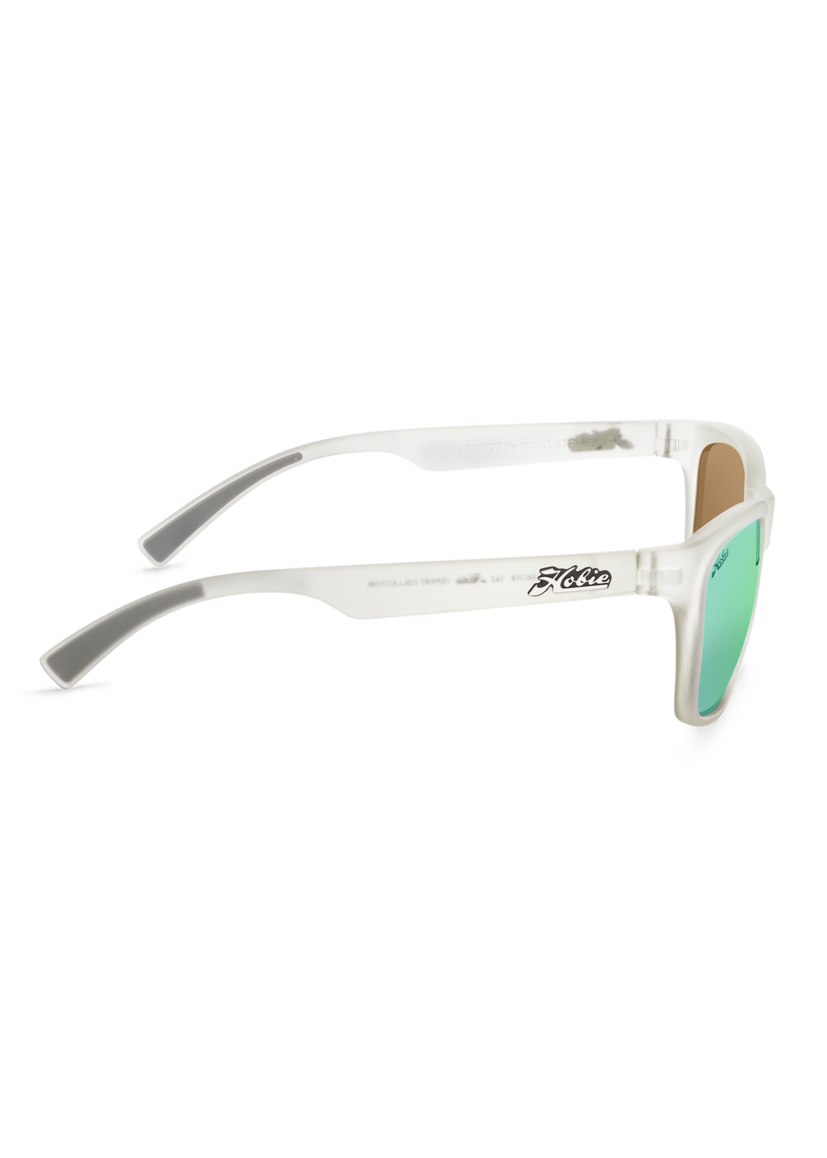 Hobie Eyewear WOODY SPORT SHINY BLACK / GREY W/ COBALT MIRROR POLARIZED LENS