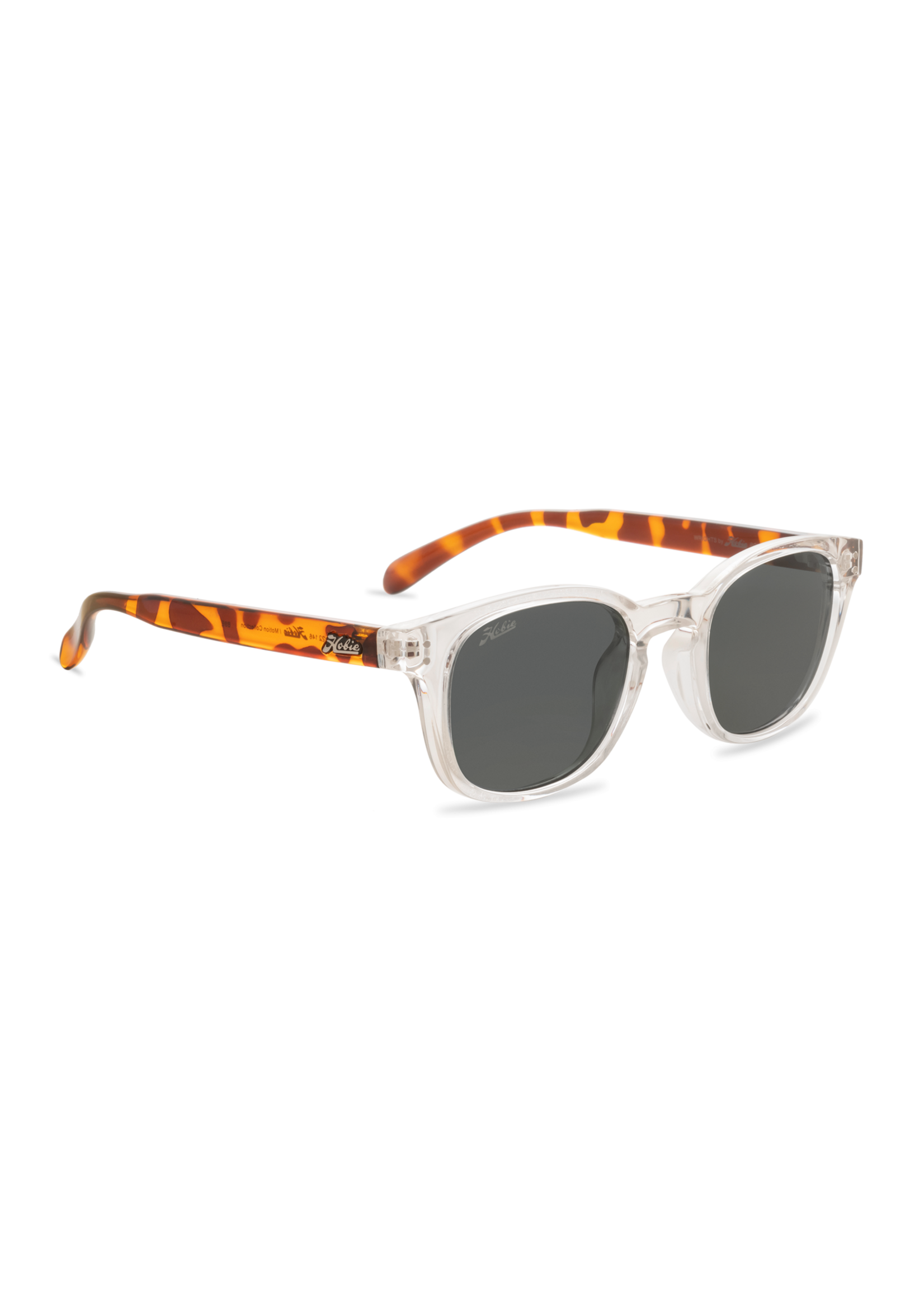Hobie Eyewear WRIGHTS SHINY CRYSTAL CLEAR FRAME / TORT TEMPLES / GREY POLARIZED PC LENS