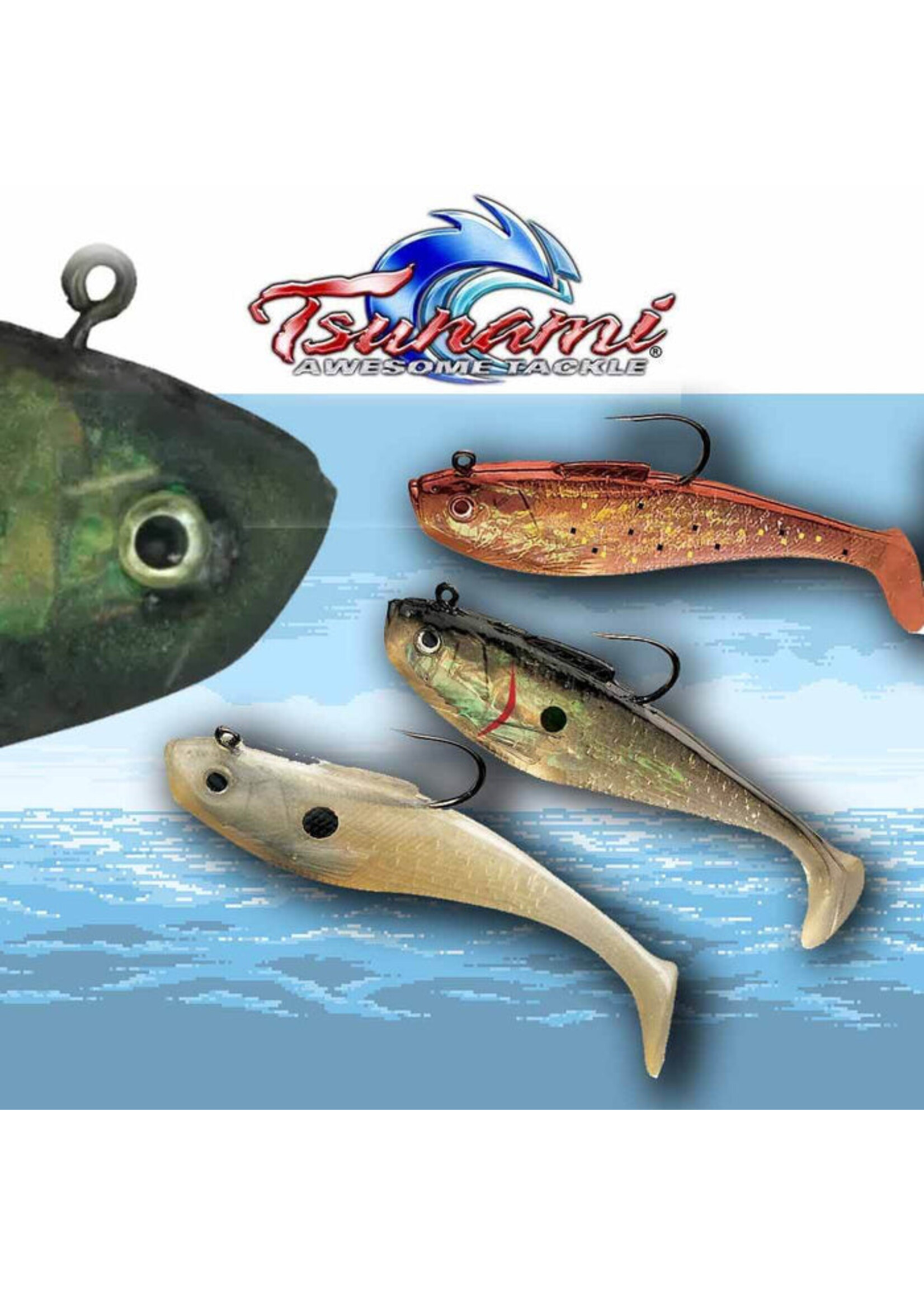 Tsunami Swim Shad 3" Glow 4pk