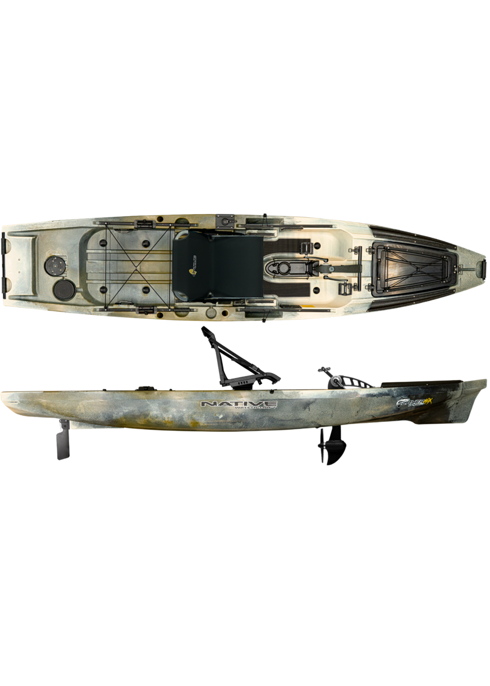 Native Watercraft Native LOGO ProBax Orthopedic Low-Back - Black/Charcoal/Carbon