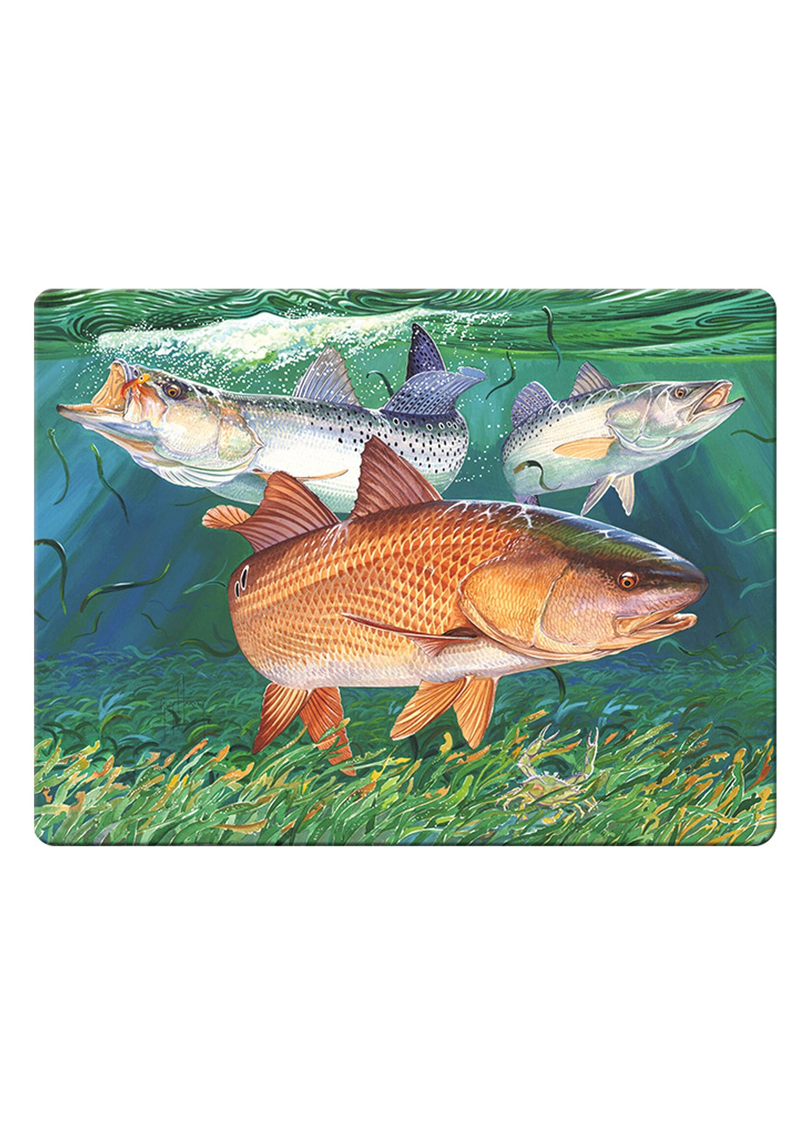 Guy Harvey Glass Cutting Board Red Fish