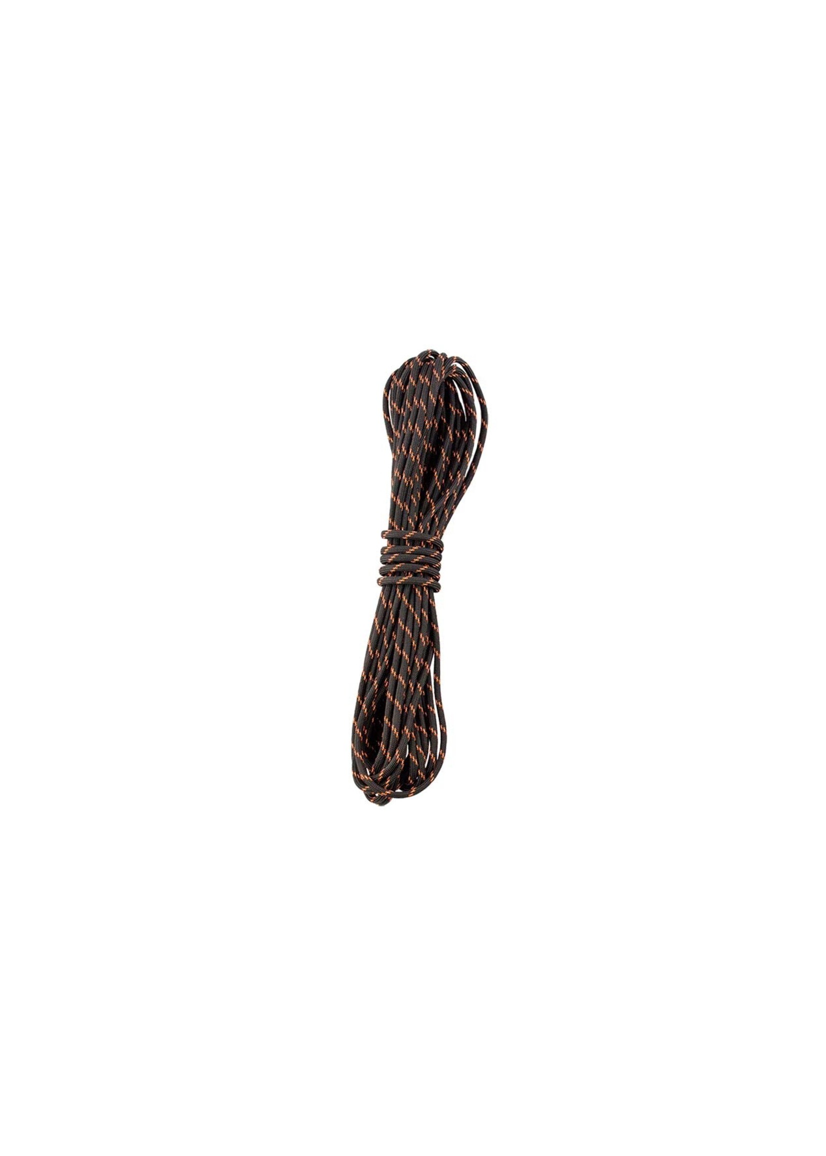 YakAttack USA Made 550 Paracord w/ Reflective Tracer, 35 ft, Black/Orange