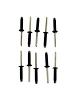 YakAttack Tri Fold Rivet, 10 pack, .187 dia, .157 - .472 grip. Aluminum, Black, Made in USA