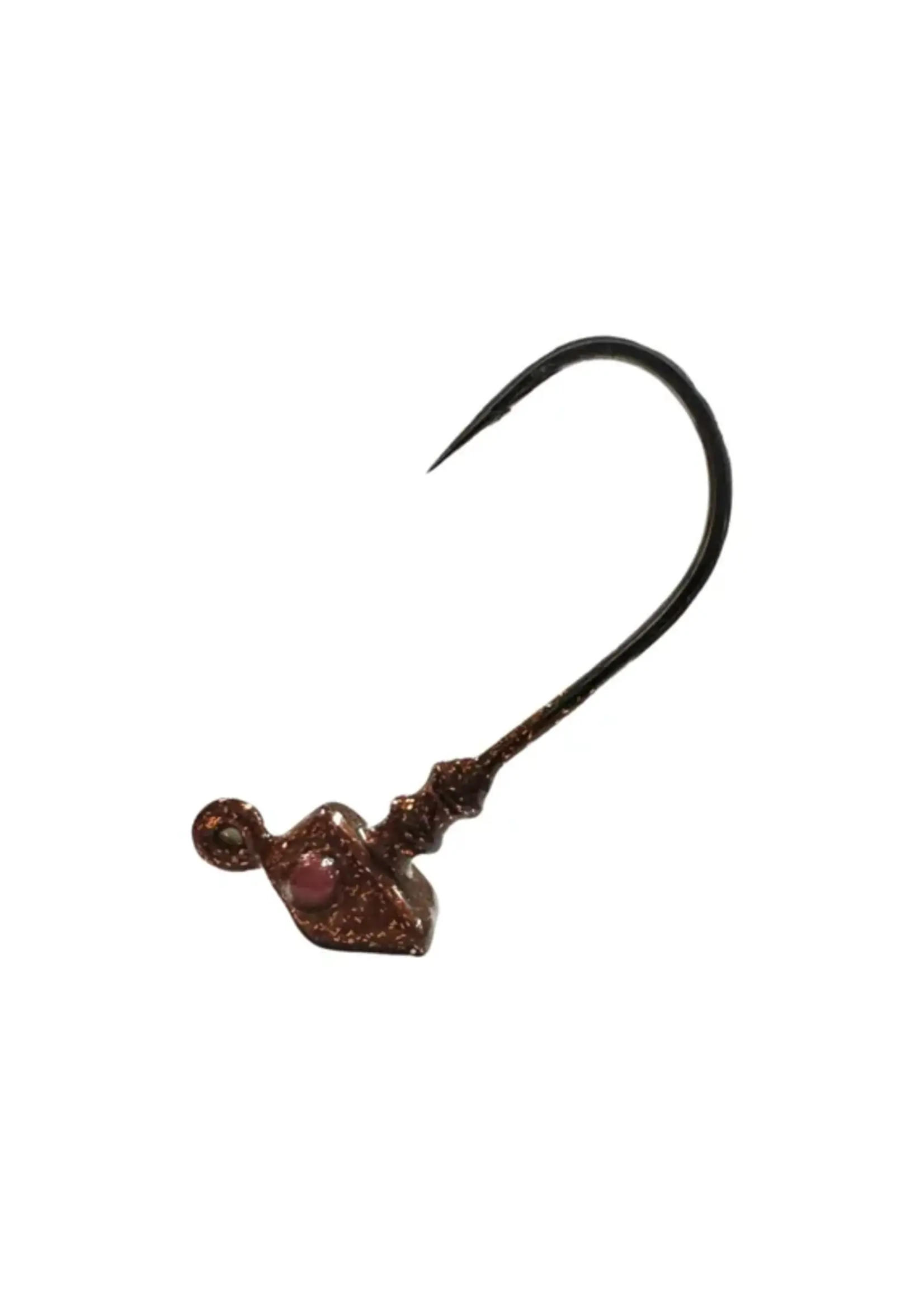 R&R Tackle R&R 0.25oz Rootbeer 3in ShrimpJighead 3/0 BlkNckl Hook 3pk