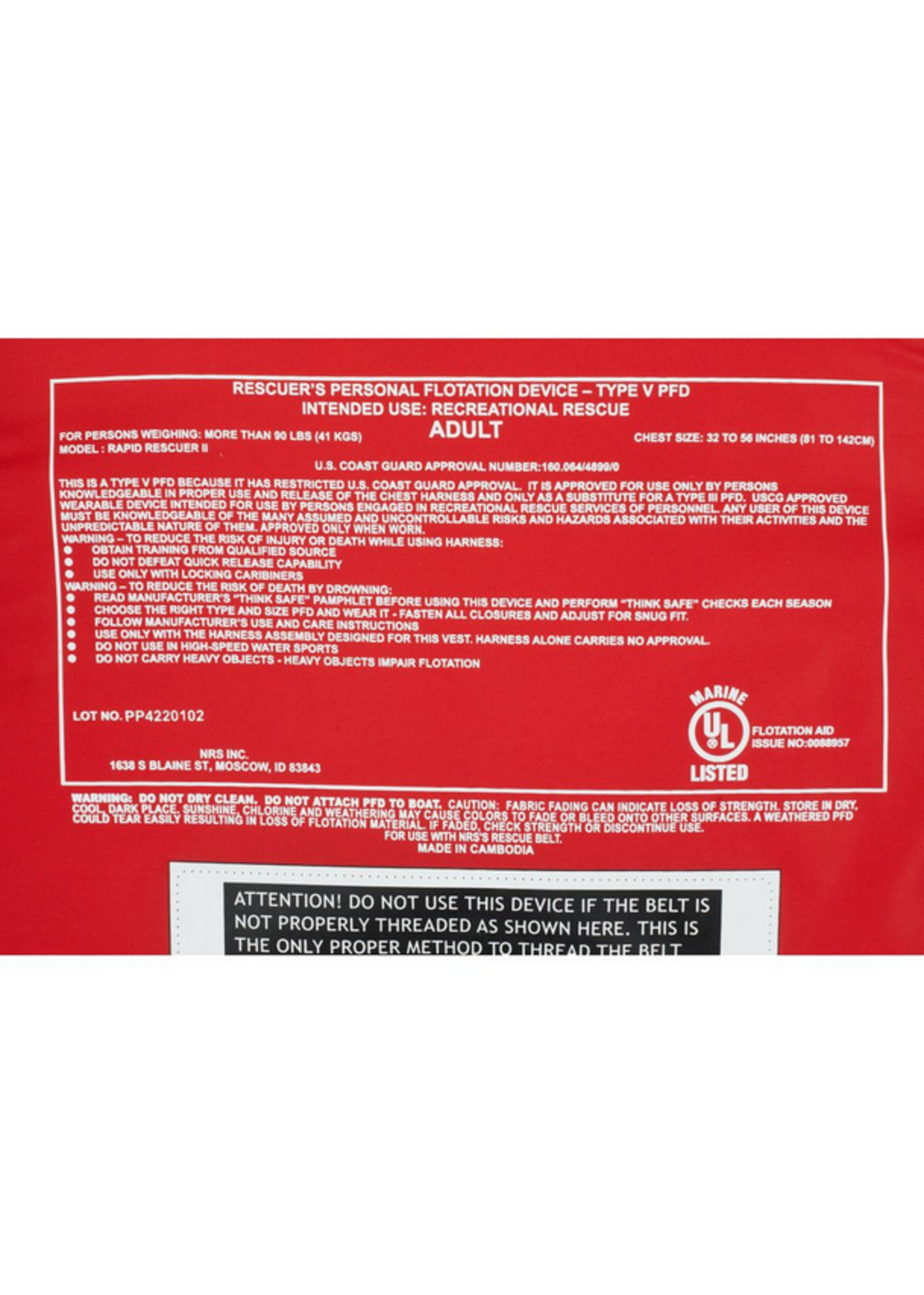 NRS NRS Rapid Rescuer PFD