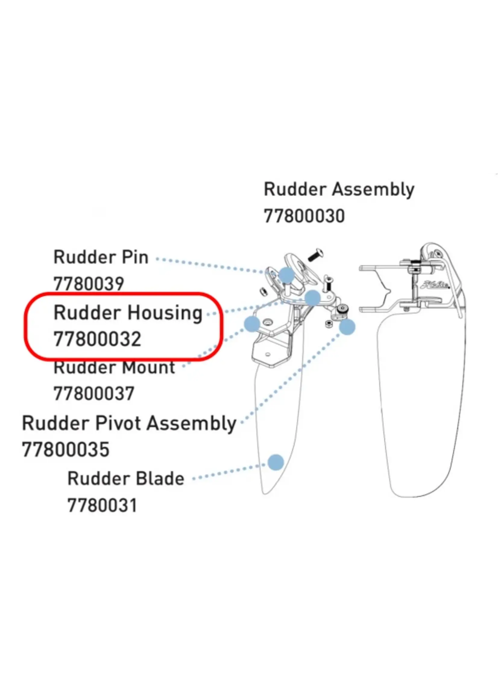 Hobie Cat RUDDER HOUSING, PASSPORT