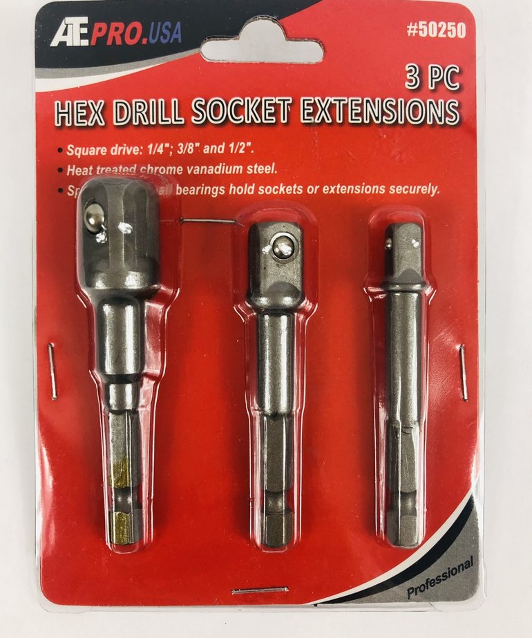 ATE ATE 3 PC HEX Drill Socket Ext  50250