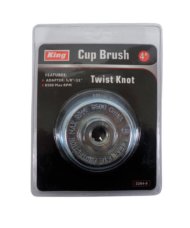 King King Cup Brush 4" Twist Knot  2284-0