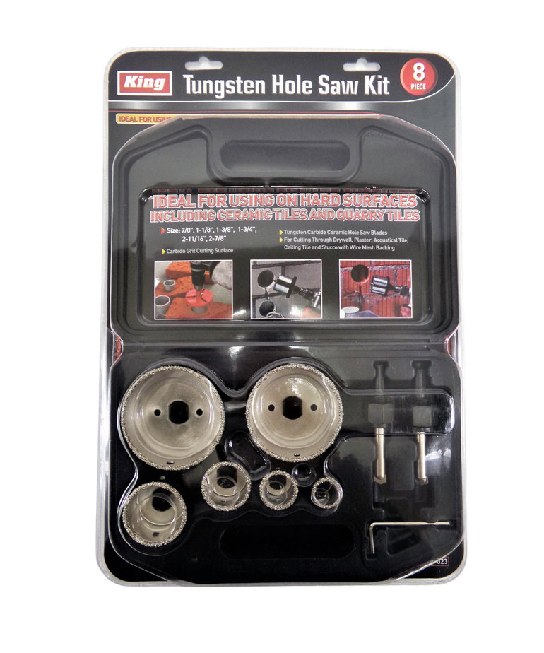 King King Tungsten Hole Saw Kit 8 PC 0928-023