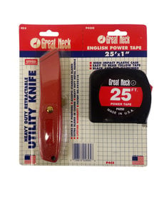 Great Neck Great Neck HD Utility Knife & 25' Tape Measure Combo P4CS