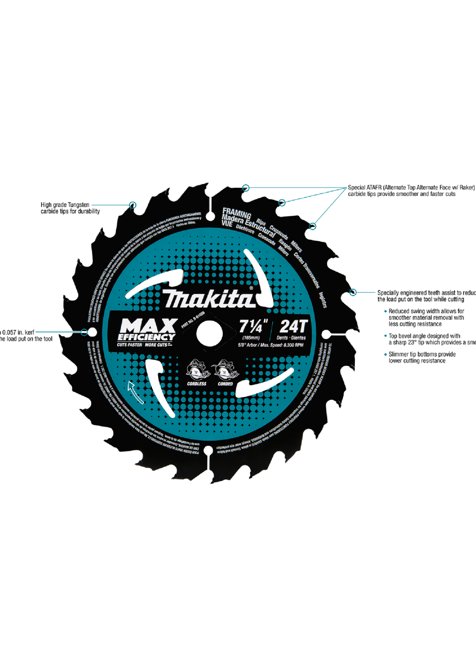 Makita 7 1 4 Max Efficiency Framing 24T Whatchamacallit Tools
