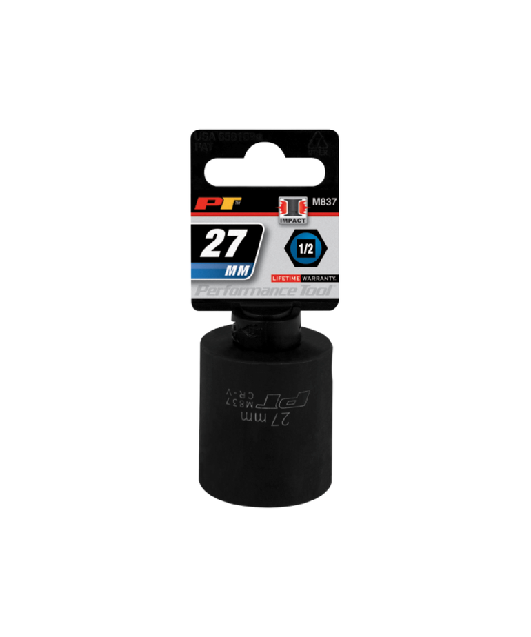 Performance Tool PT 1/2 in. Dr. 27 mm 6pt Impact Socket M837