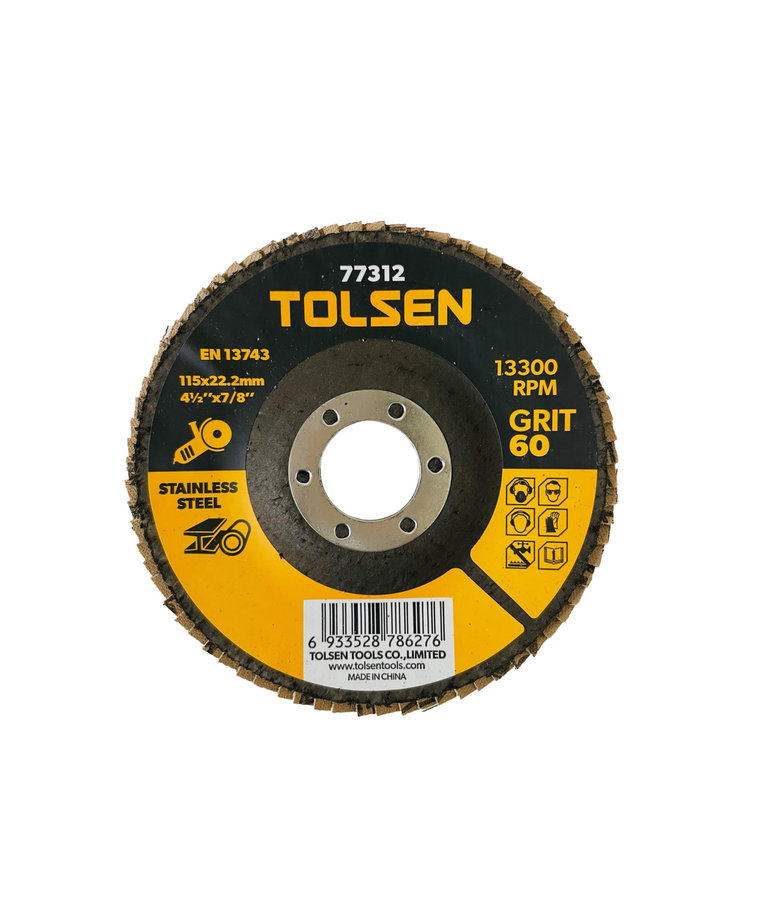 Tolsen Tolsen 4 -1/2" 60-Grit Type 29 Flap Disc with Fibre Backing and Zirconia oxide Grain 77312