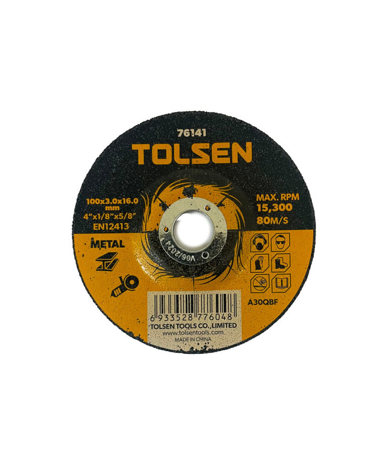 Tolsen Tolsen Depressed Cut Off Wheel 4"X1/8"X5/8"  76141