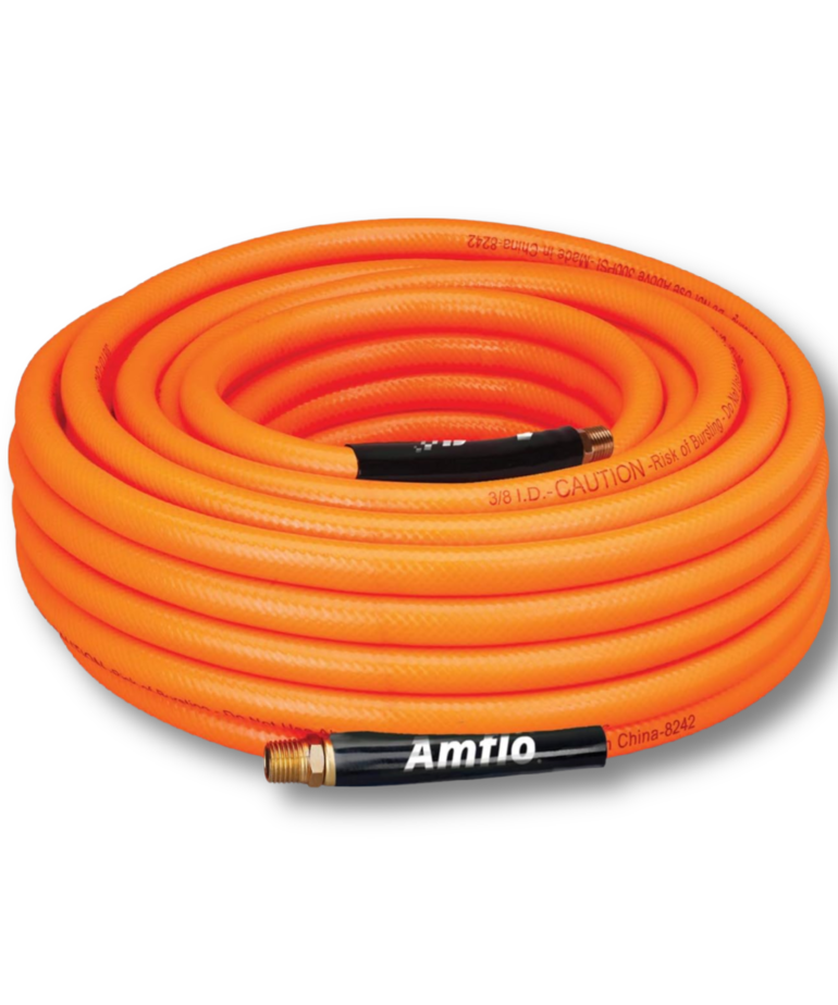 Tru-Flate Amflo  Air Hose, 3/8in  X 50 ft  300 psi Pressure, PVC, Orange