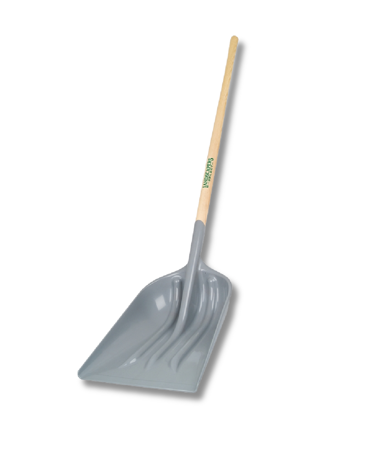 Landscaper Select Scoop Shovel, 14-1/4 in W Blade, ABS Blade, Wood Handle, Long Handle