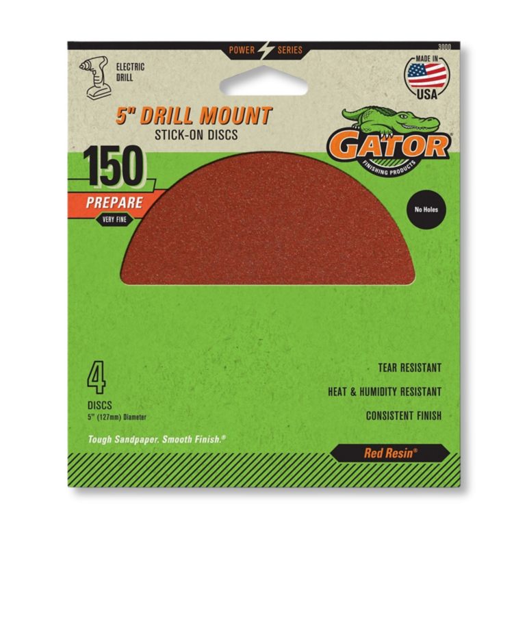 Gator Gator 5in. Drill Mount Disc, 150 Grit 4pk