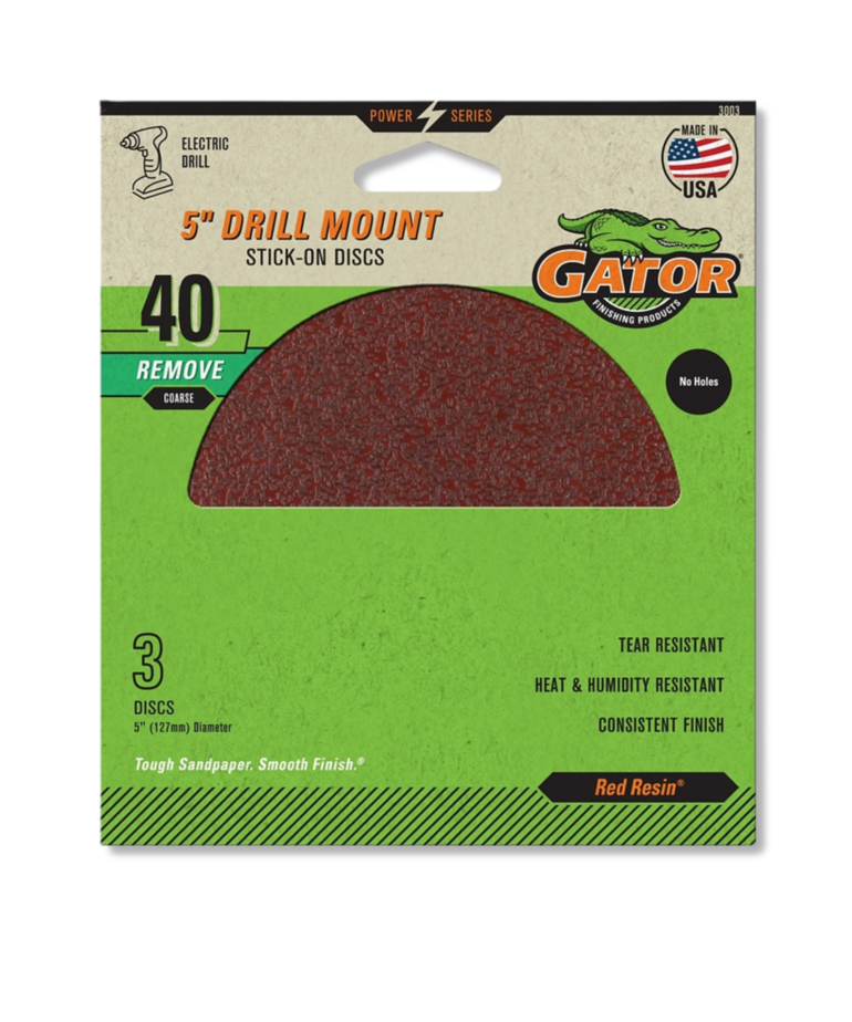 Gator Gator  Sanding Disc, 5 in , 40 Grit. 3 pack