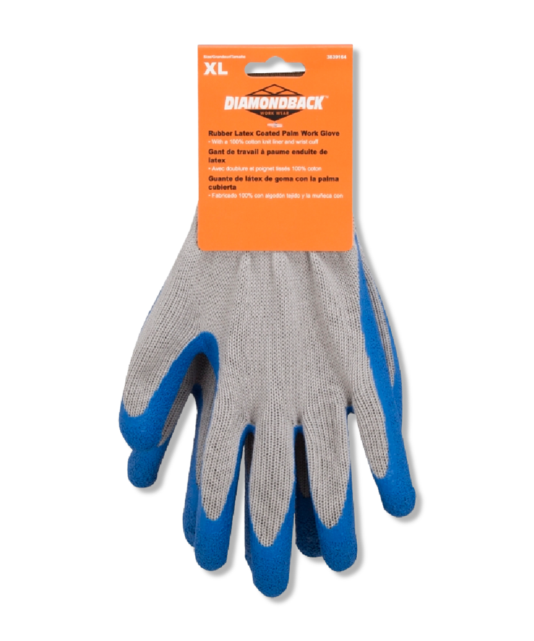 Diamondback Diamondback  Gripper Work Gloves,  Rubber Latex Coating  XL