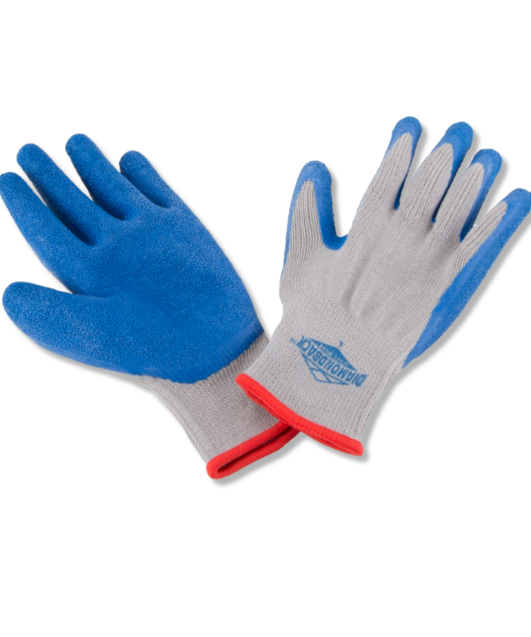 Diamondback Diamondback  Gripper Work Gloves, Rubber Latex Coating, Large
