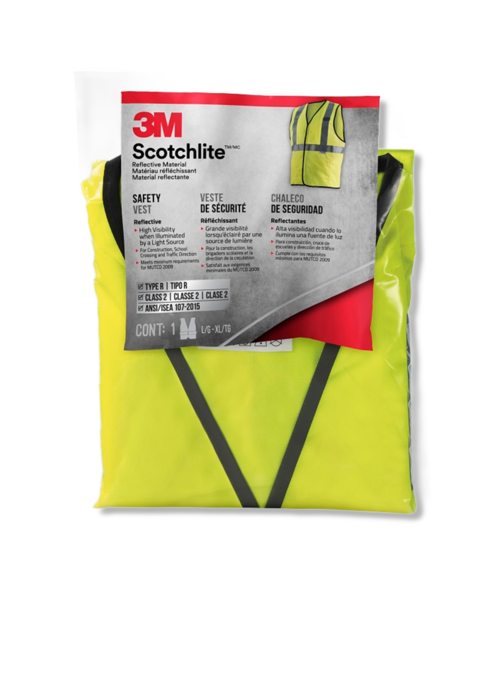 3M COMPANY 3M TEKK Protection  Reflective Safety Vest, Yellow