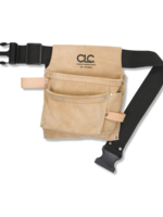 CLC Work Gear CLC  Nail/Tool Bag, 3-Pocket, Suede Leather, Tan