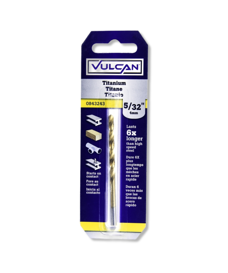 VULCAN Vulcan Titanium Drill Bit, 5/32 in Dia, 3 in OAL, 3-Flat Shank