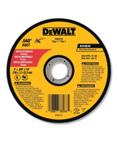 DEWALT ACCESSORIES DeWALT  Cutting Wheel, 6 in