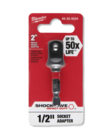 MILWAUKEE TOOL CO Milwaukee  Impact Socket Adapter, 1/4 in Hex Drive, 1/2 in Drive, 2 in L