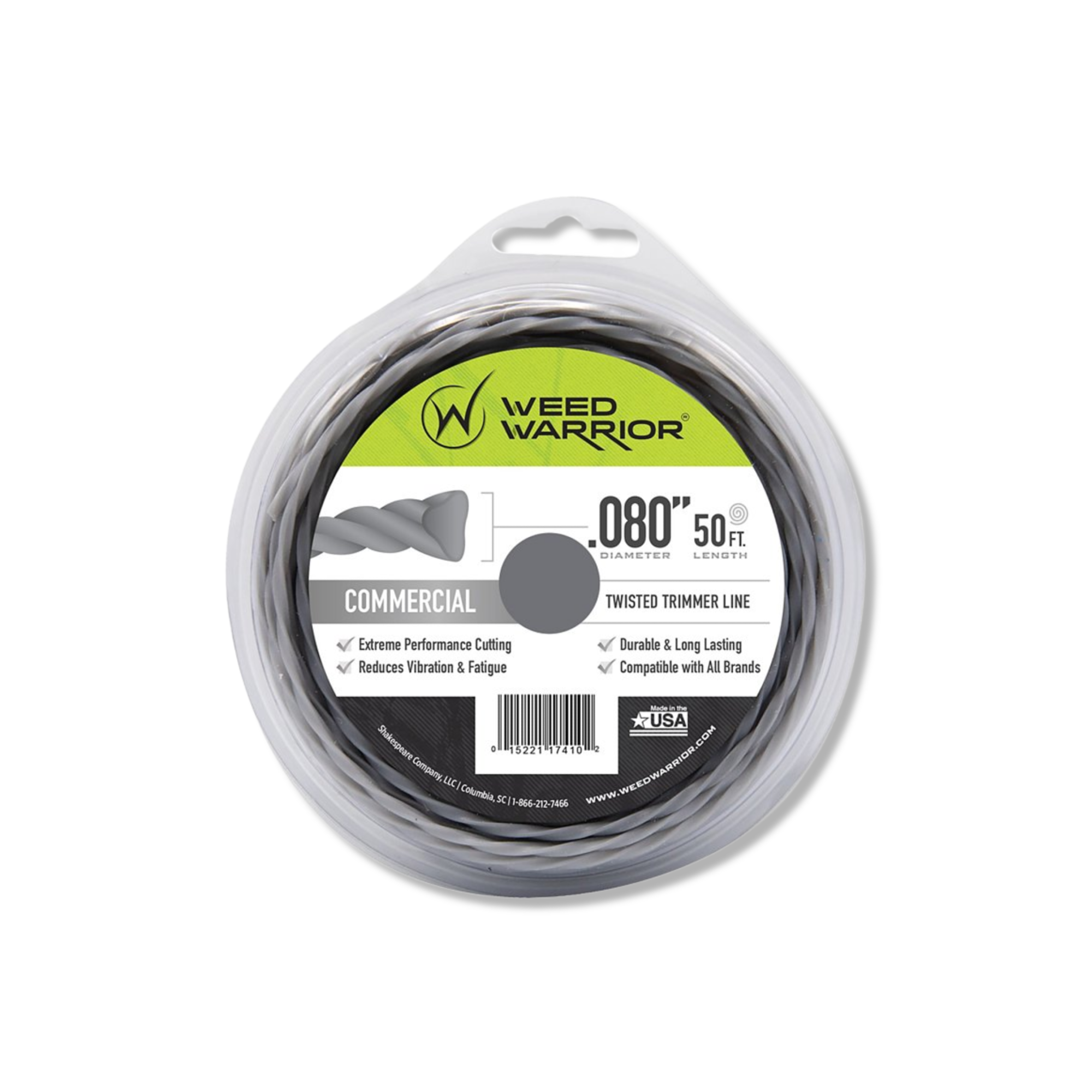 Weed Warrior Trimmer Line, 0.08 in Dia, 50 ft Whatchamacallit Tools