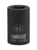 DEWALT ACCESSORIES DeWALT  15 mm  Impact Socket, 1/2 in Drive, 6-Point