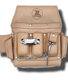 Zeluga Zeluga  6 pocket leather electrician tool pouch, Natural