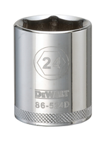 DEWALT ACCESSORIES DeWALT 24 mm Socket, 1/2 in Drive, 6-Point