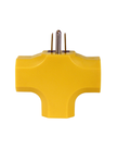 PRIME WIRE 3 Outlet Grounding Adapter, Yellow
