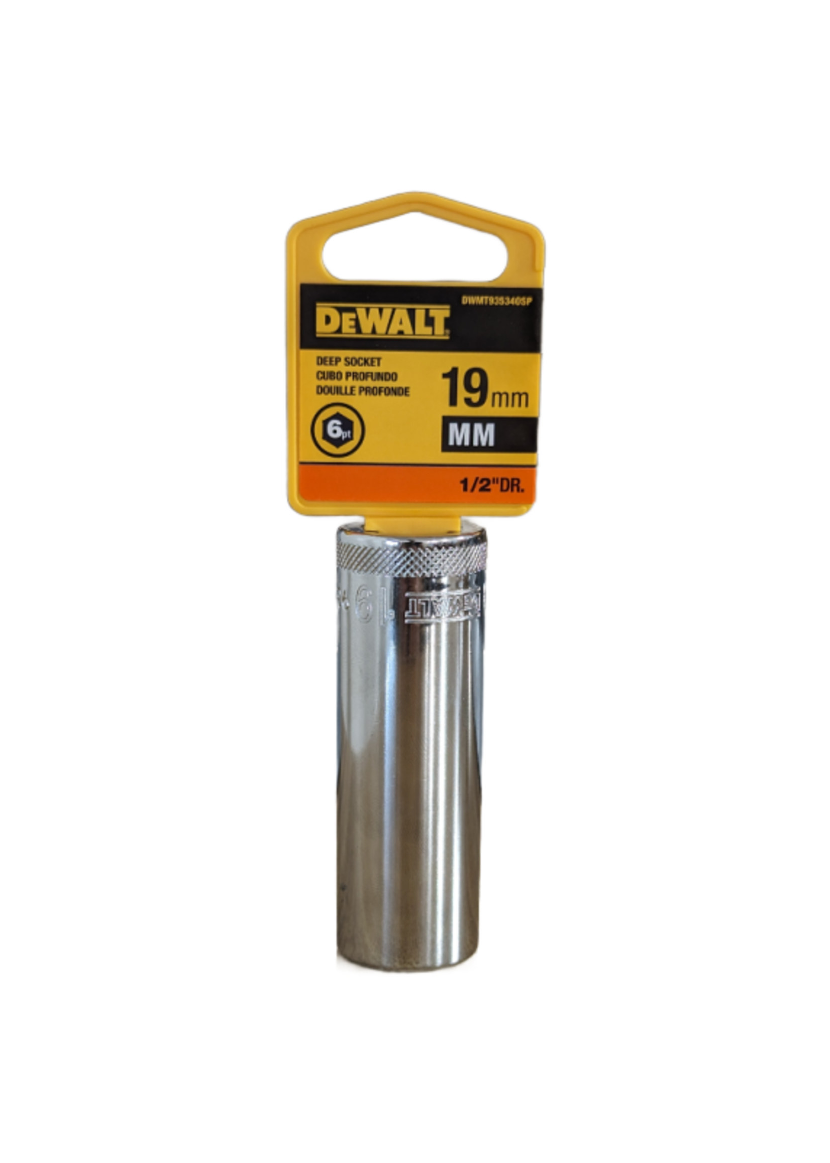 DEWALT ACCESSORIES DeWALT   19 mm Deep Socket, 1/2 in Drive, 6-Point