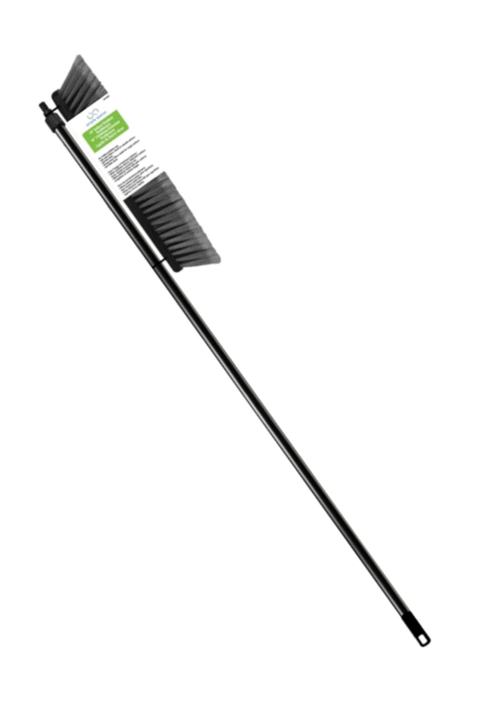 Simple spaces Push Broom, 18 in L Trim, Threaded, Plastic Handle, Black