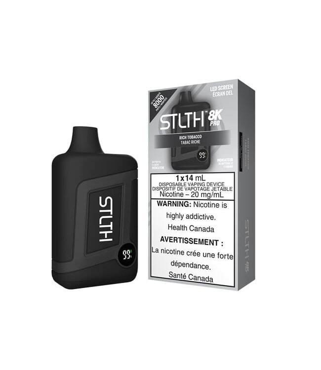 Rich Tobacco 20 mg Disposable Vape - STLTH BOX 8K PRO - Ontario